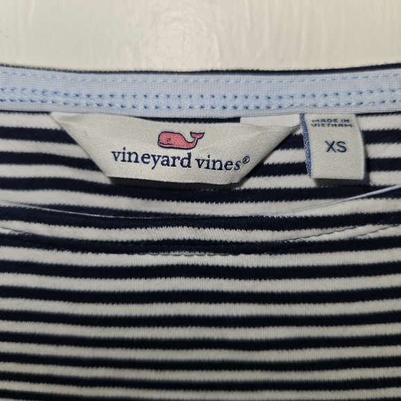 Vineyard Vines Dress Extra Small XS Mixed Stripe Navy & White Nautical Cotton - Picture 5 of 15